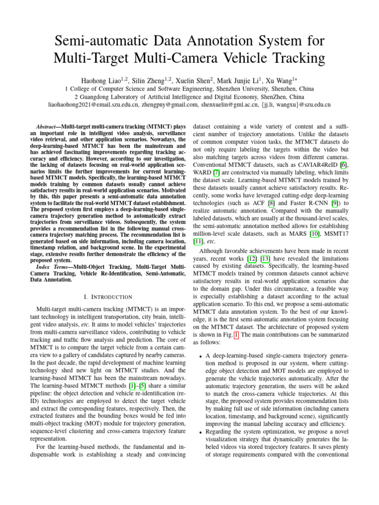 Semi-Automatic MTMCT Data Annotation System | PDF | Deep Learning | Data