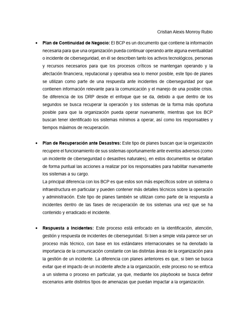 BCP y DRP: Estrategias de Ciberseguridad | PDF | La seguridad ...