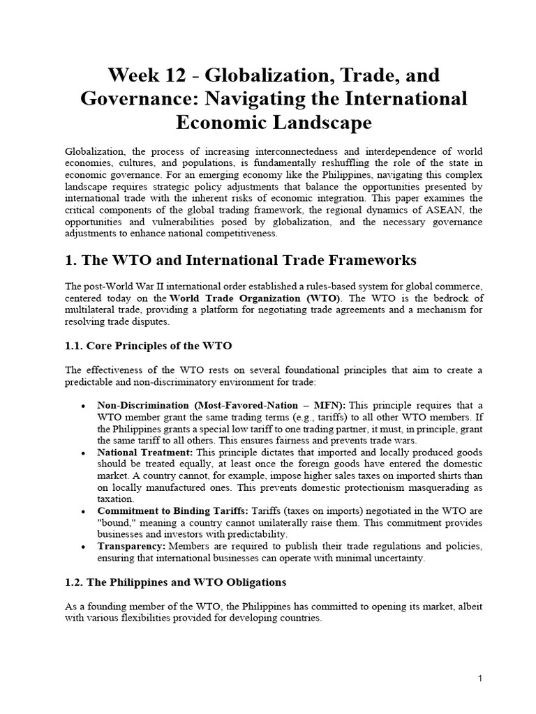 Globalization and Trade in the Philippines | PDF | World Trade ...