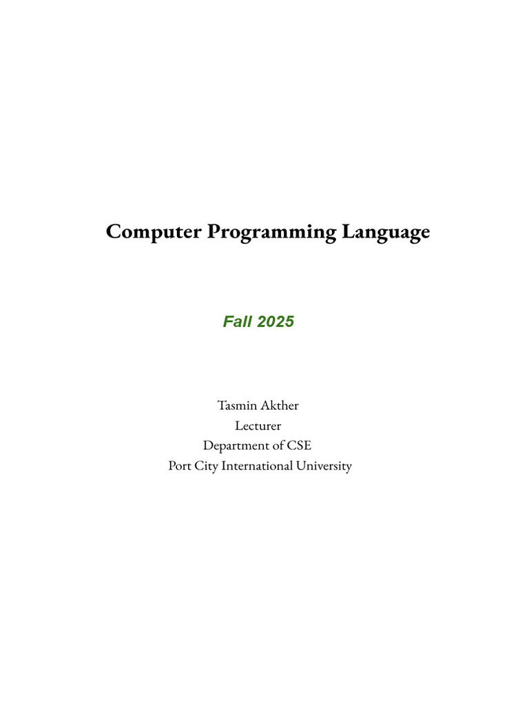 Introduction to Programming Languages | PDF | Parameter (Computer ...