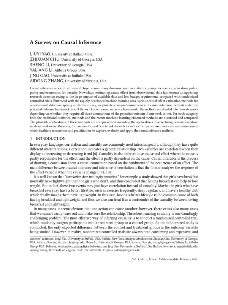 Causal Inference Methods Survey | PDF | Confounding | Causality