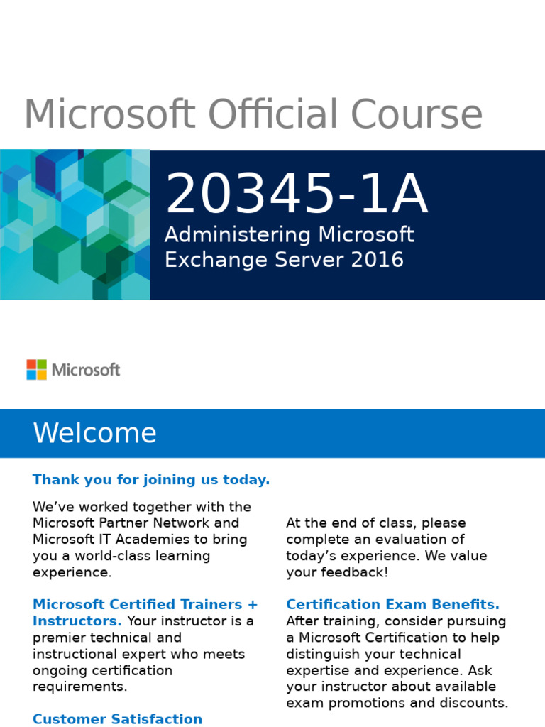 Administering Microsoft Exchange 2016 Course | PDF | Hyper V ...