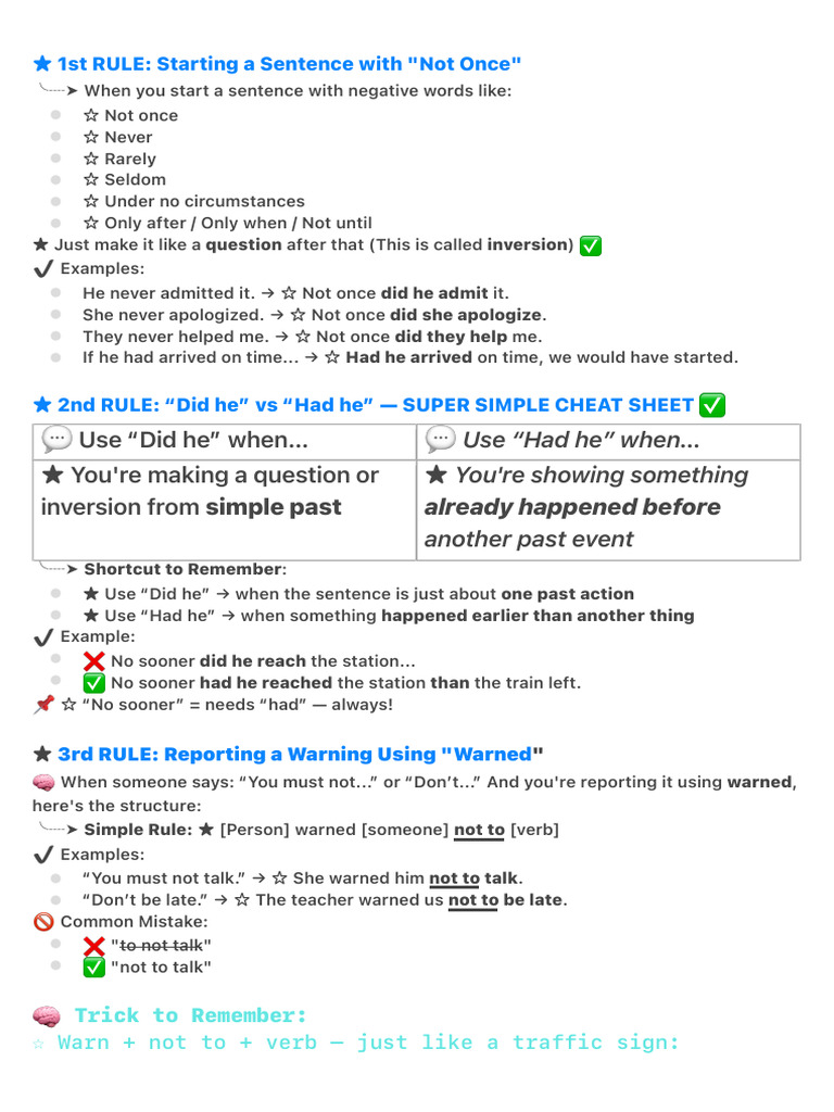 Sentence Structure Rules and Examples | PDF | Adjective | Verb