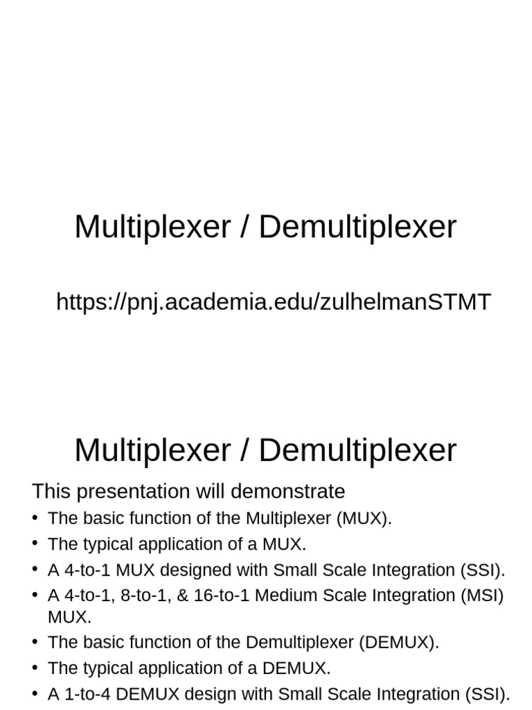 Multiplexer and Demultiplexer Overview | PDF | Computer Engineering ...