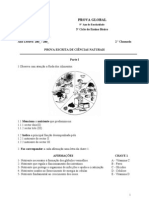 Prova Global 9ºano CN 2