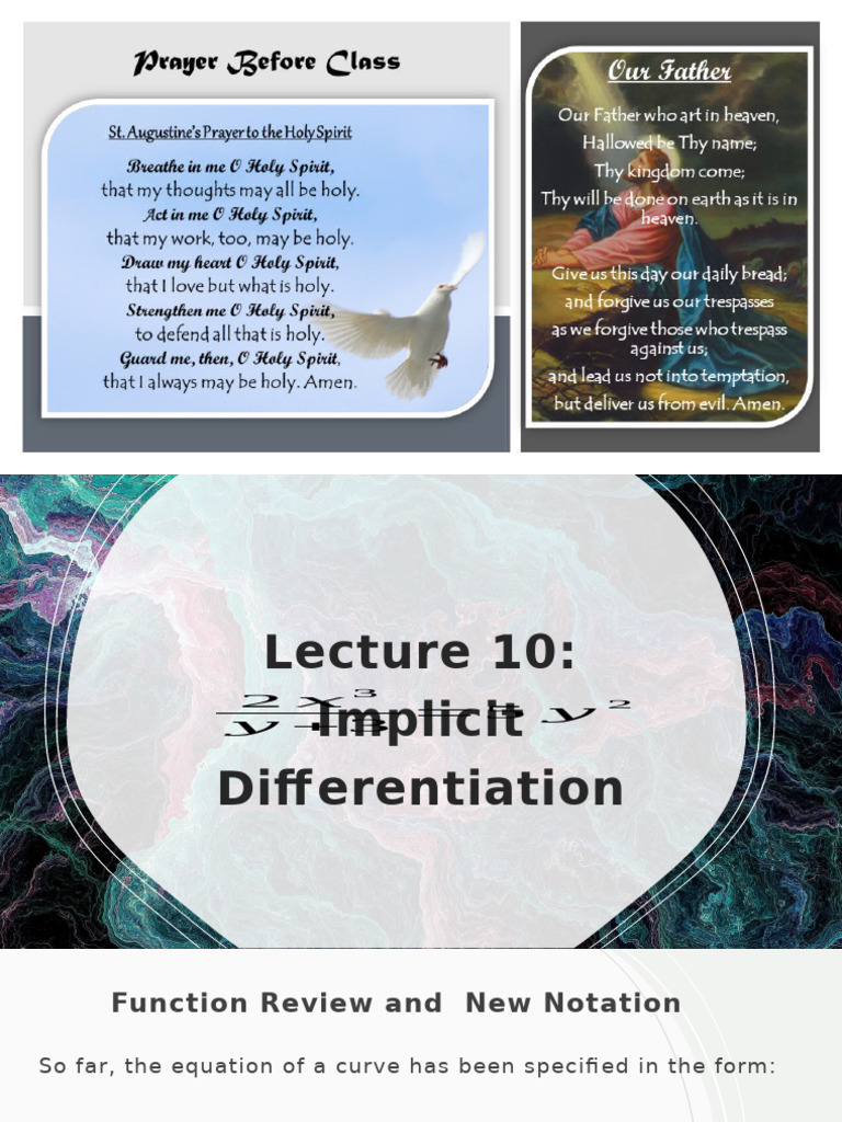 Lecture 10 Implicit Differentiation | PDF