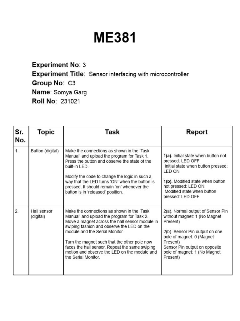 Sensor Interfacing with Microcontroller | PDF | Light Emitting Diode ...