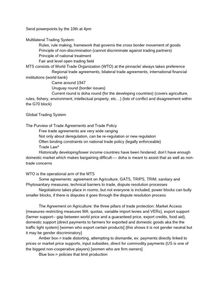 Overview of Multilateral Trading System | PDF | World Trade ...
