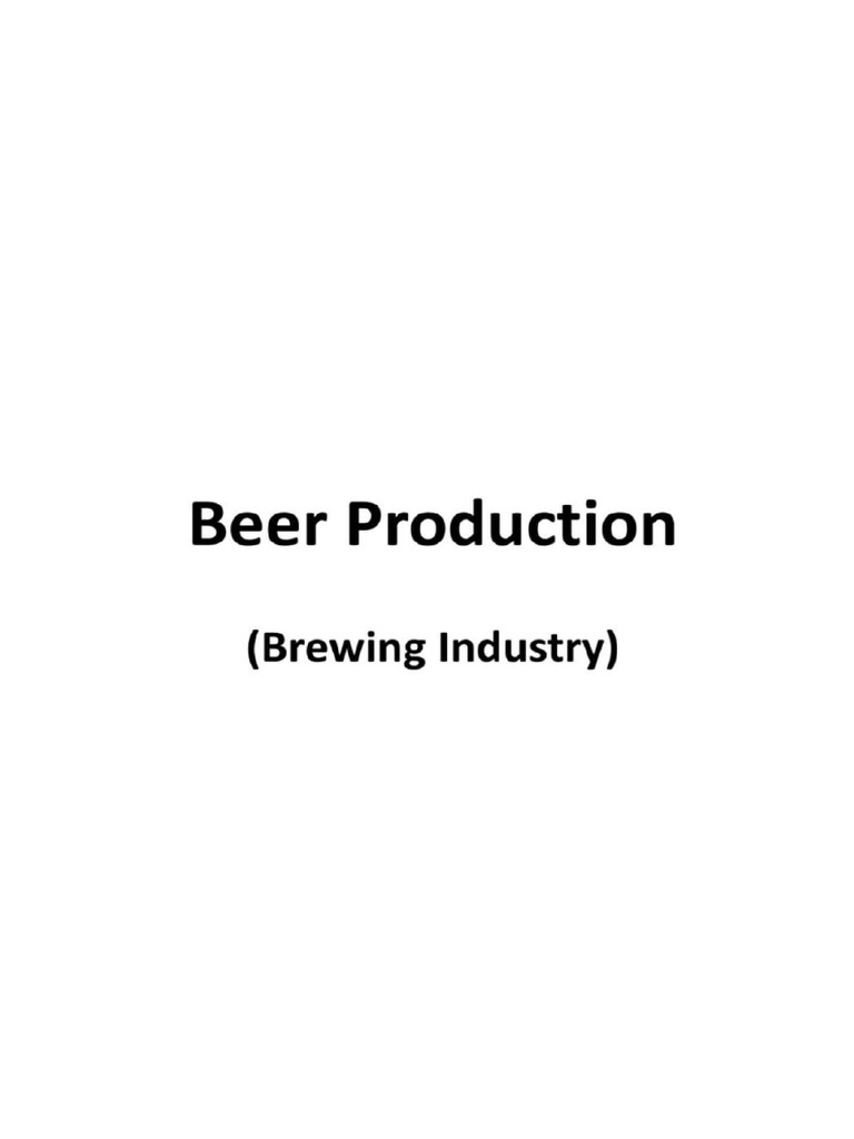 Beer Production | PDF