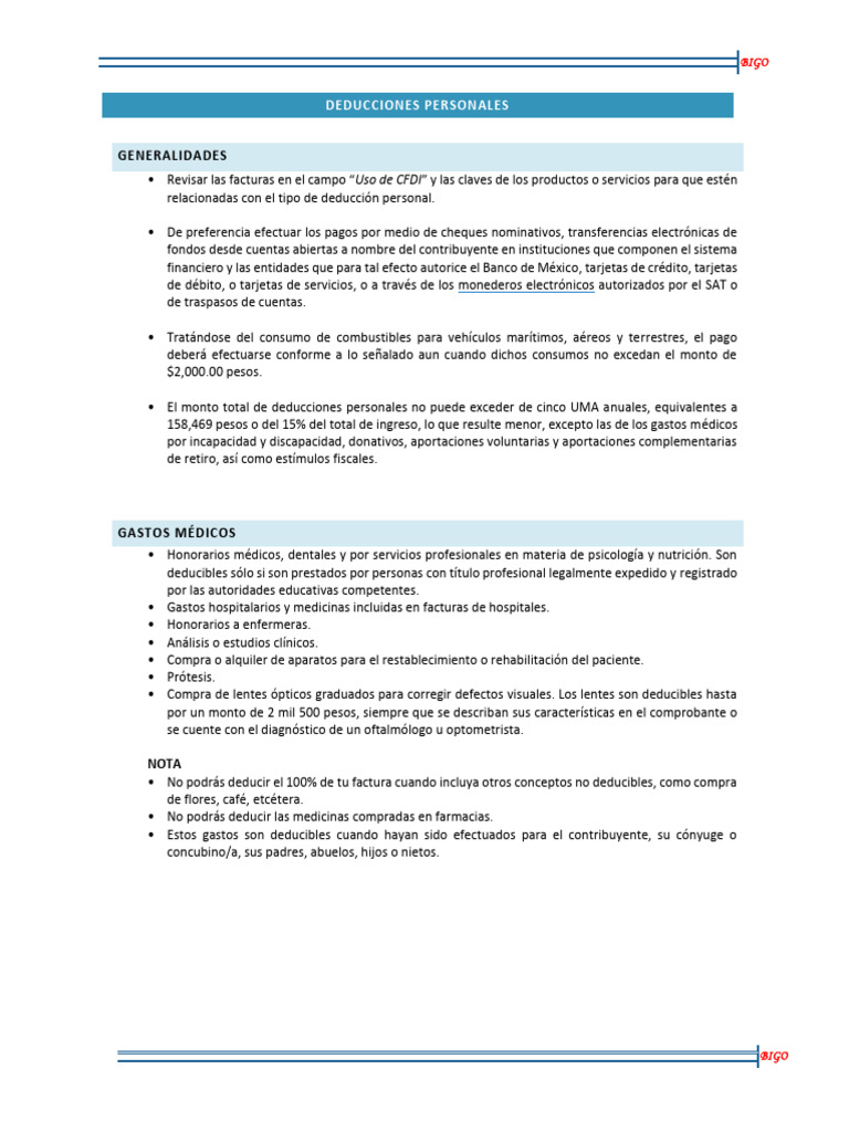 Deducciones Personales 2025 | PDF | Interés | Impuesto sobre la renta