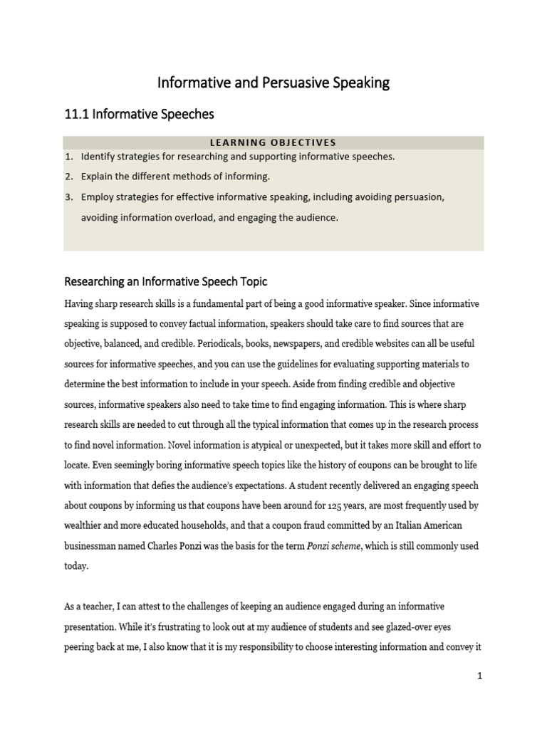 Ch11 Informative and Persuasive Speaking | PDF | Inductive Reasoning ...