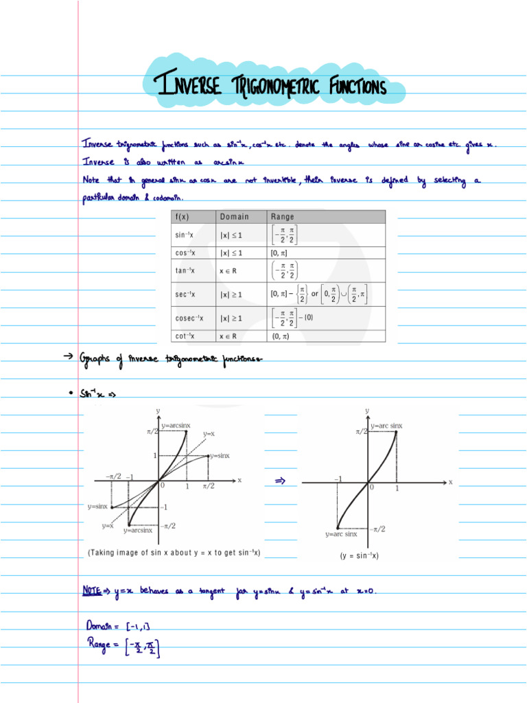 Inverse Trigonometric Functions | PDF | Trigonometric Functions | Geometry