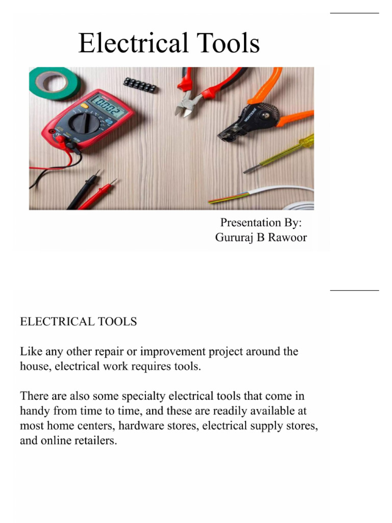 Electrical TOols | PDF