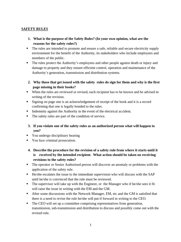 Essential Safety Rules for Electrical Operations | PDF | Electric Power ...