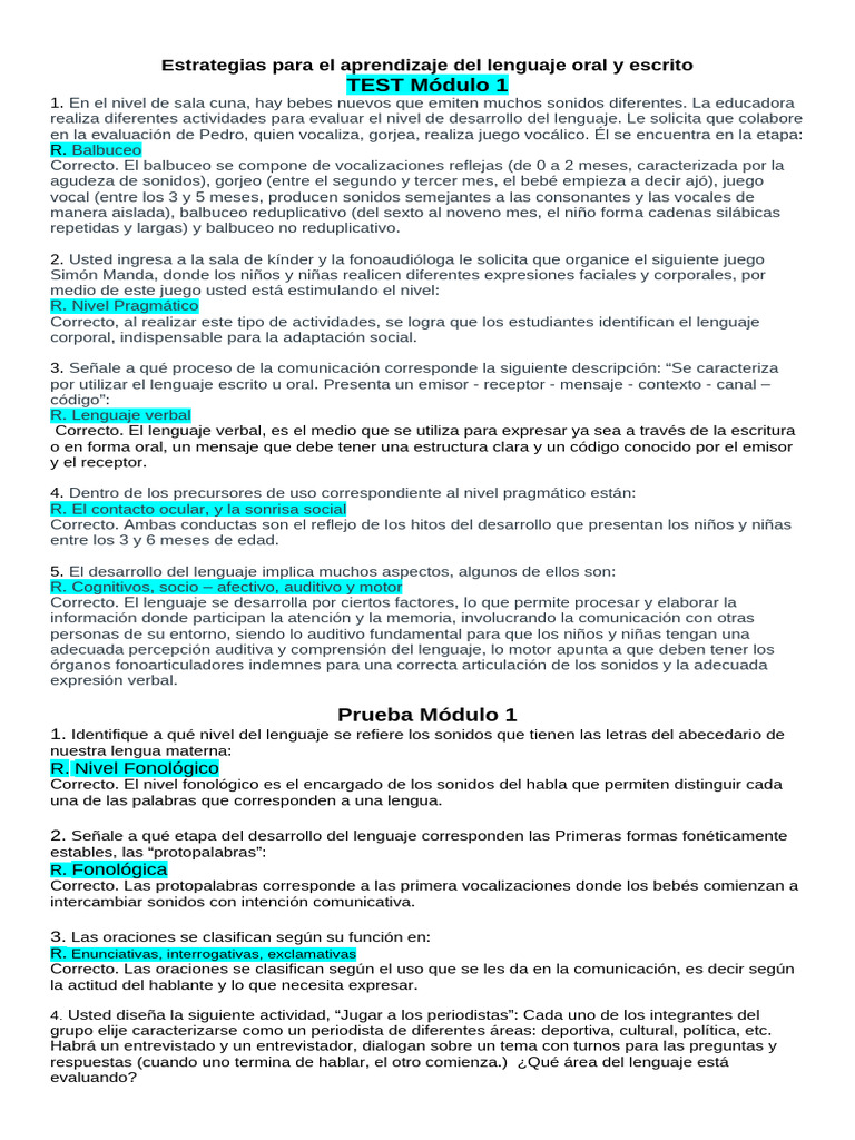 Estrategias para el Desarrollo del Lenguaje | PDF | Palabra | Comunicación
