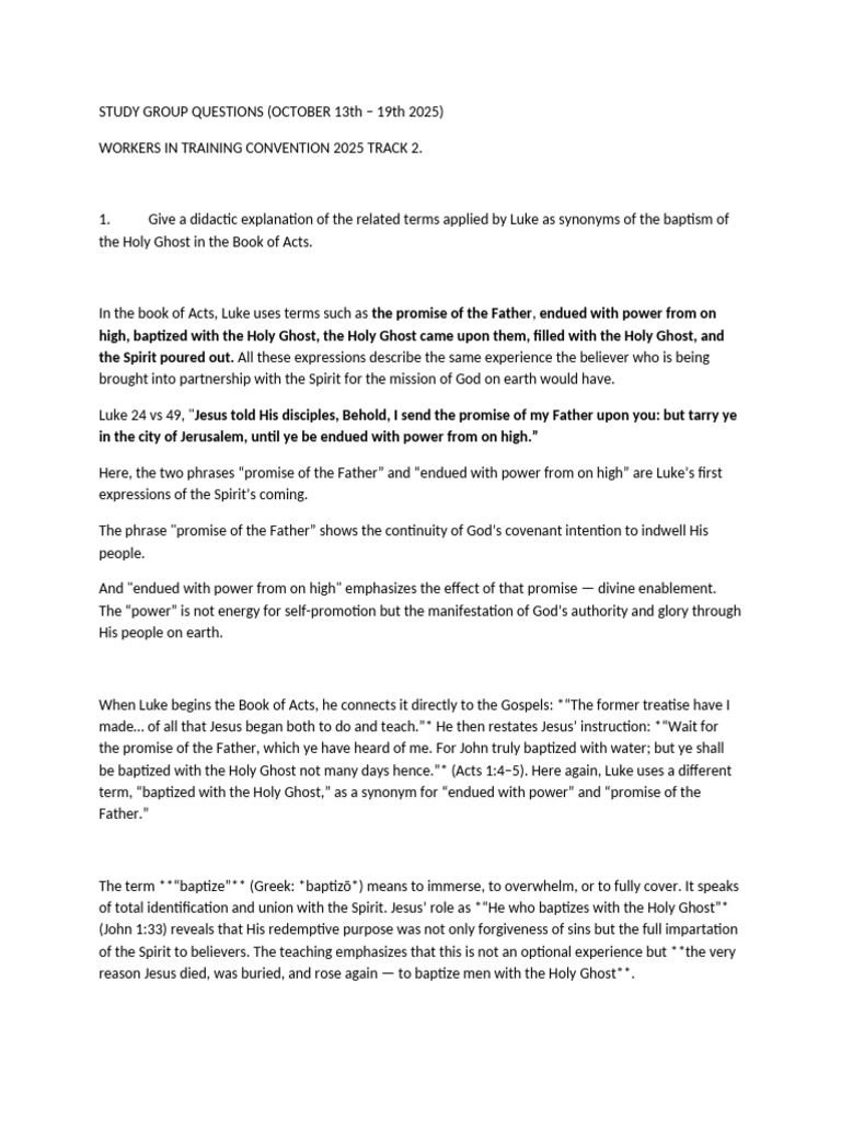Understanding the Baptism of the Holy Ghost | PDF | Baptism | Acts Of ...