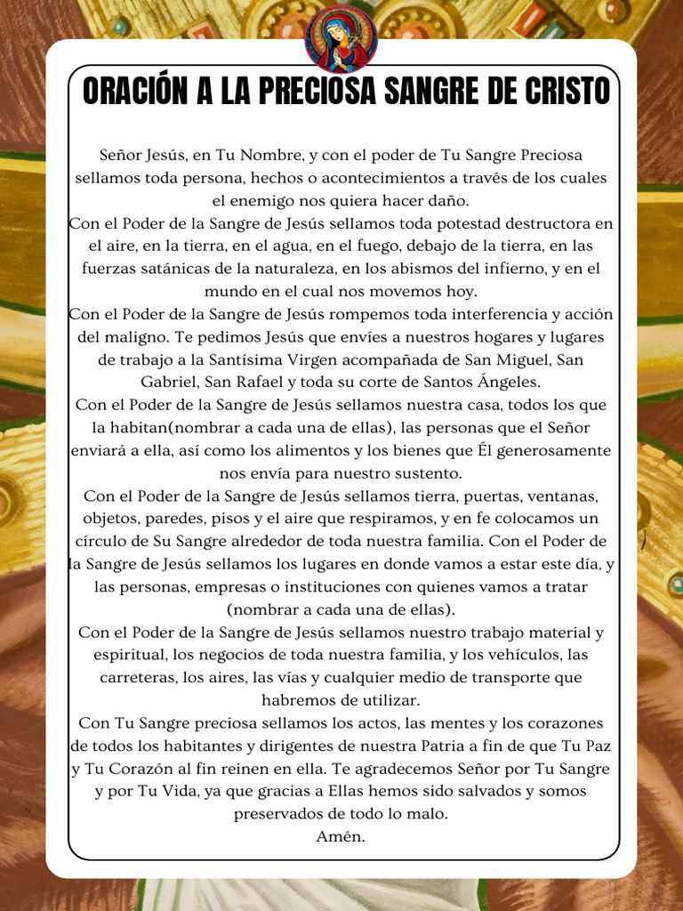 Oración de Protección con Sangre de Jesús | PDF