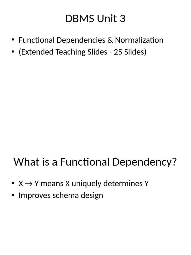 Functional Dependencies and Normalization in DBMS | PDF | Databases ...