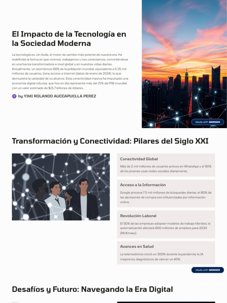 El Impacto de La Tecnologia en La Sociedad Moderna | PDF