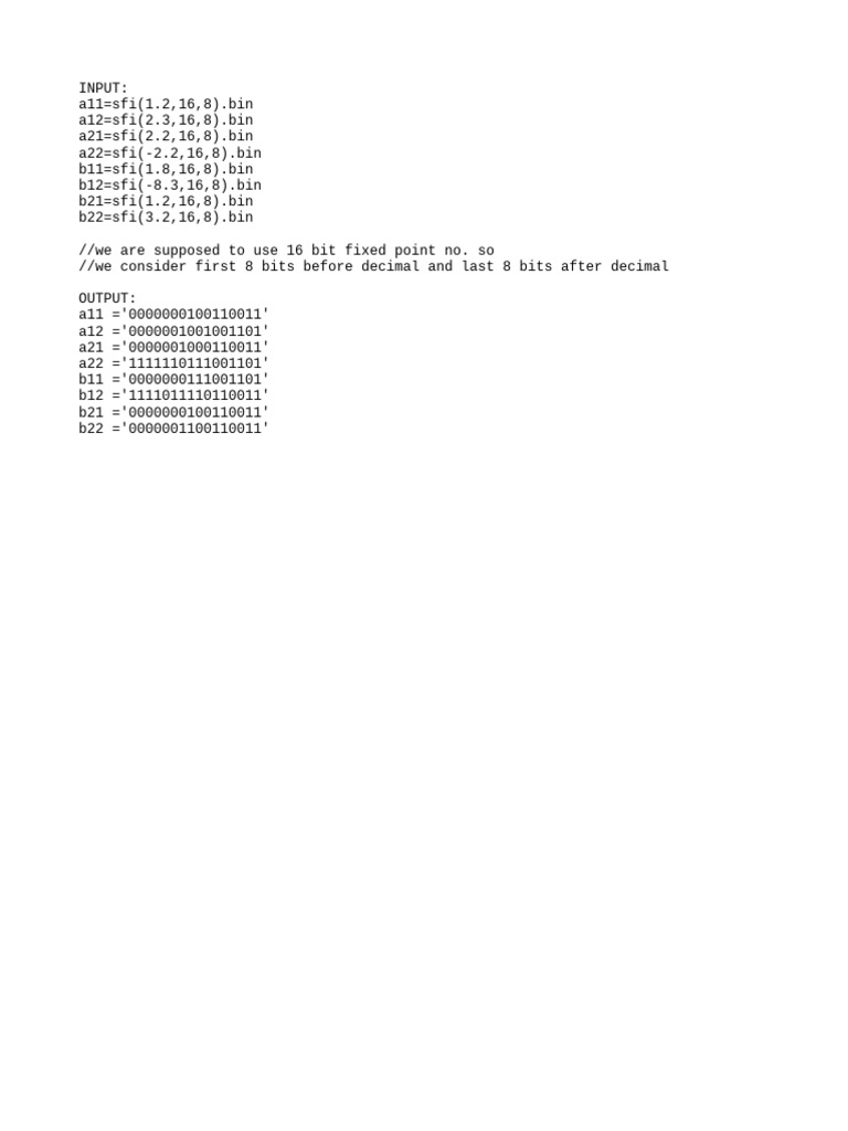 16-Bit Fixed Point Binary Values | PDF