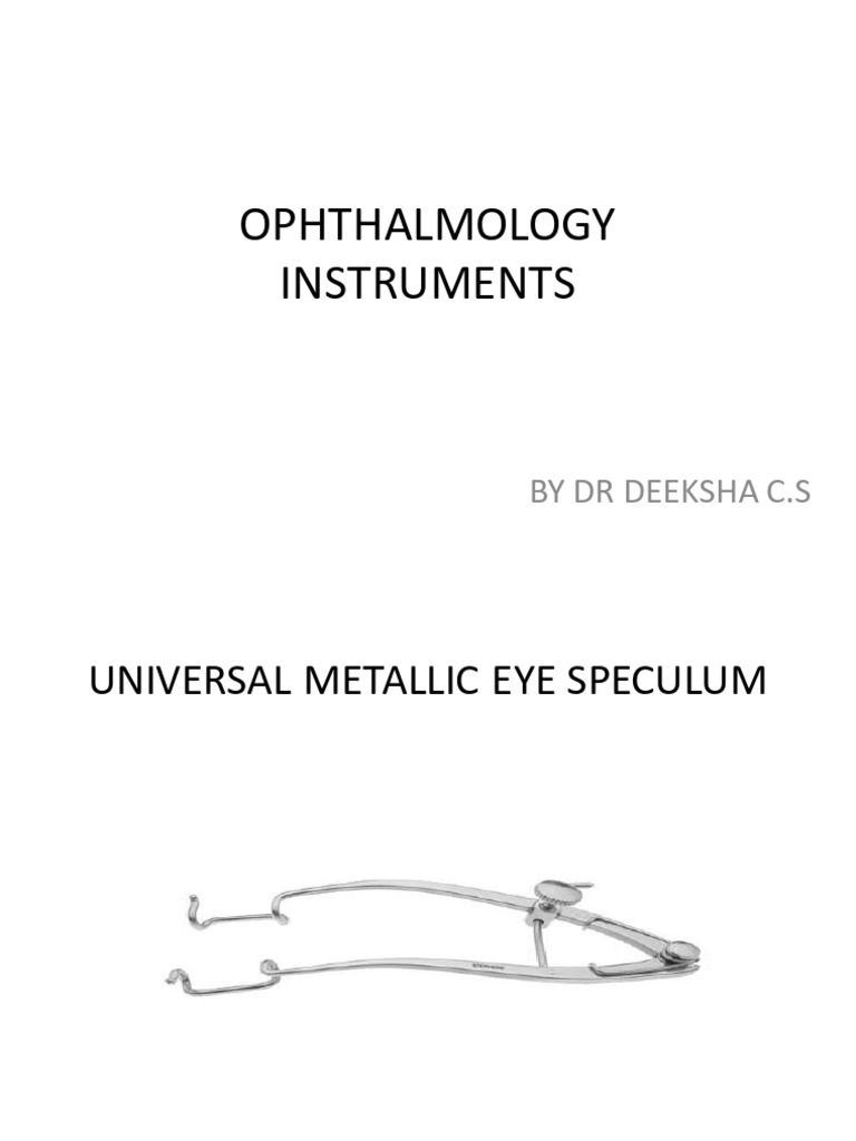 Ophthalmology Instruments PDF | PDF | Human Eye | Ophthalmology