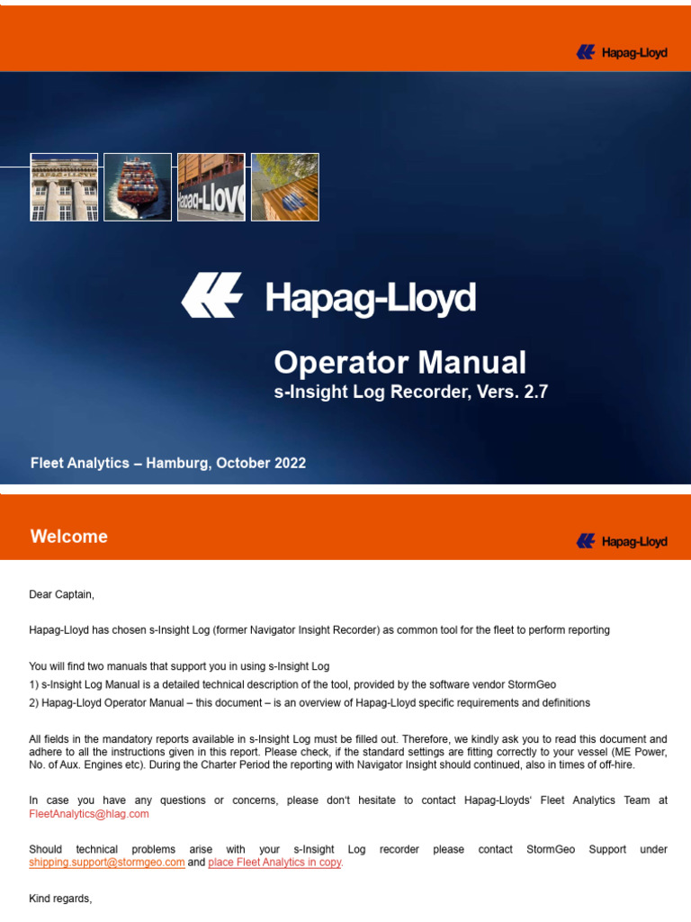 Hapag-Lloyd s-Insight Log Operator Guide | PDF | Microsoft Outlook