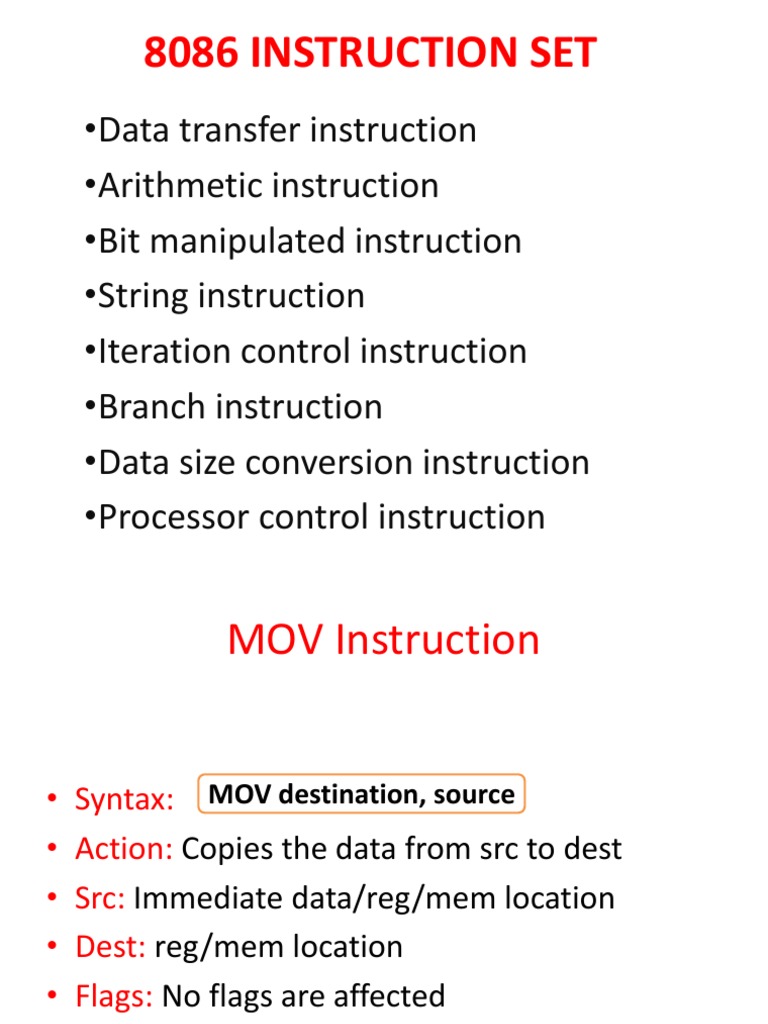 LEA and MOV Instructions in 8086 | PDF | String (Computer Science ...
