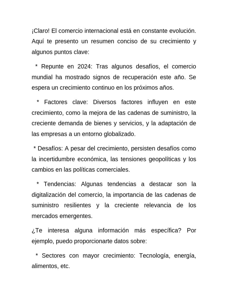 Crecimiento Del Comercio Internacional | PDF | Comercio | El comercio ...