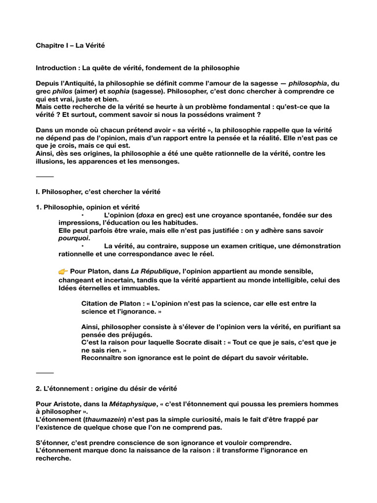 La quête de vérité en philosophie | PDF | Vérité | Bonheur