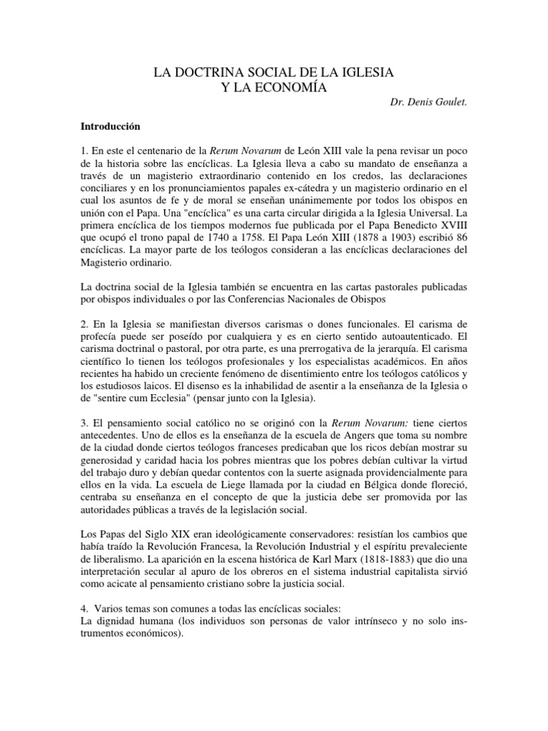 La Doctrina Social de La Iglesia y La Economia | PDF | Racionalidad ...