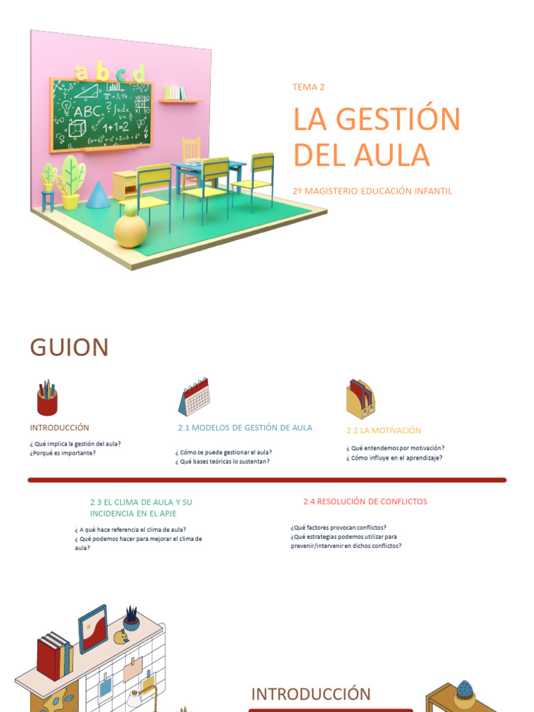 Tema 2. La Gestión Del Aula | PDF | Salón de clases | Aprendizaje