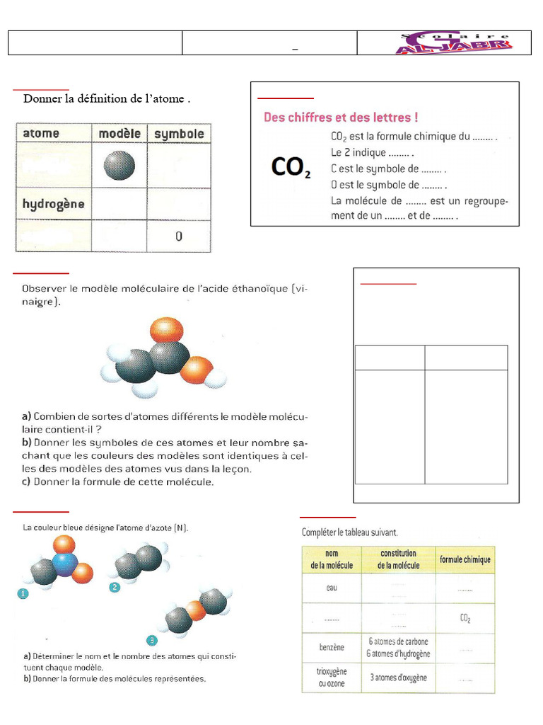 Exercice de sciences physiques 2AC 2025-2026 | PDF
