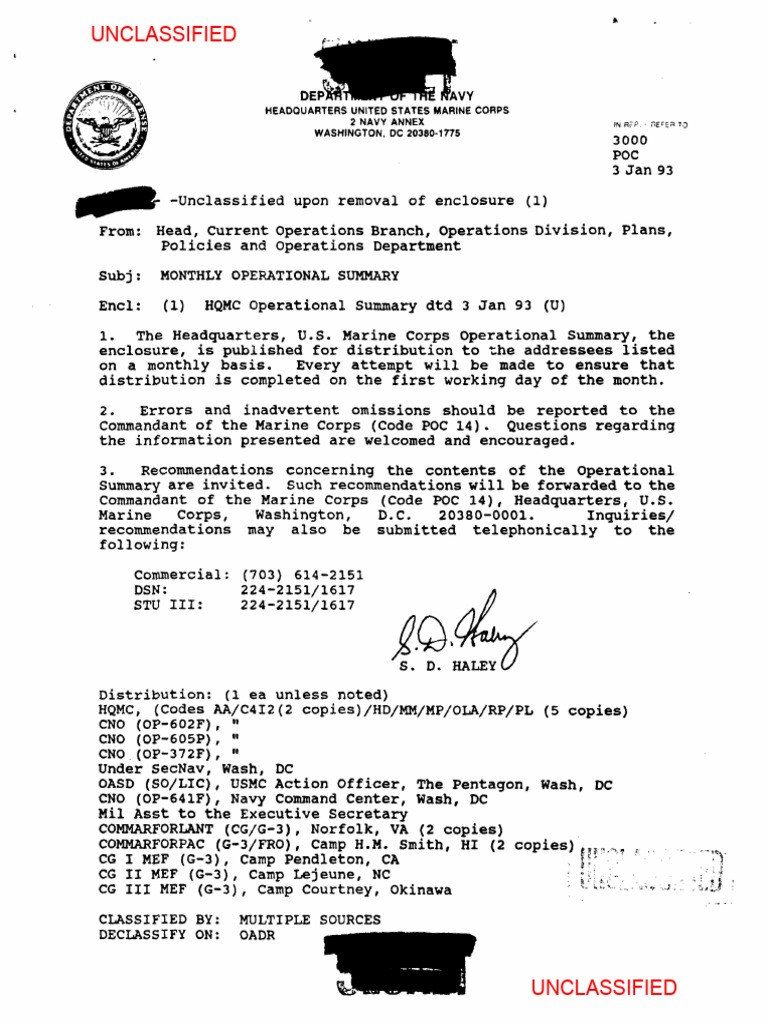 Monthly Marine Corps Operational Summary | PDF | United States Marine ...