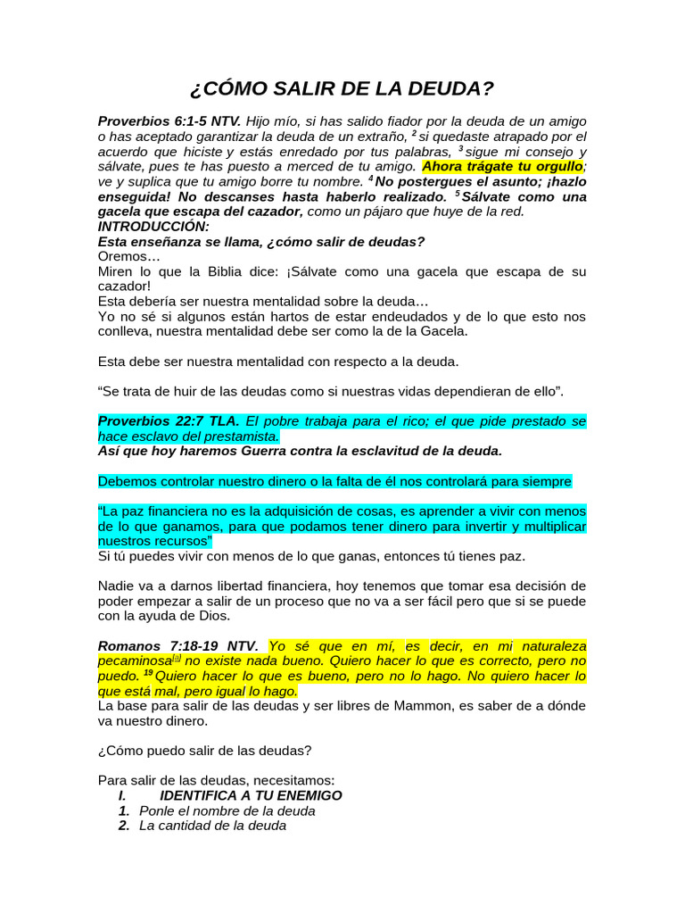 Cómo Liberarte de las Deudas | PDF | Deuda