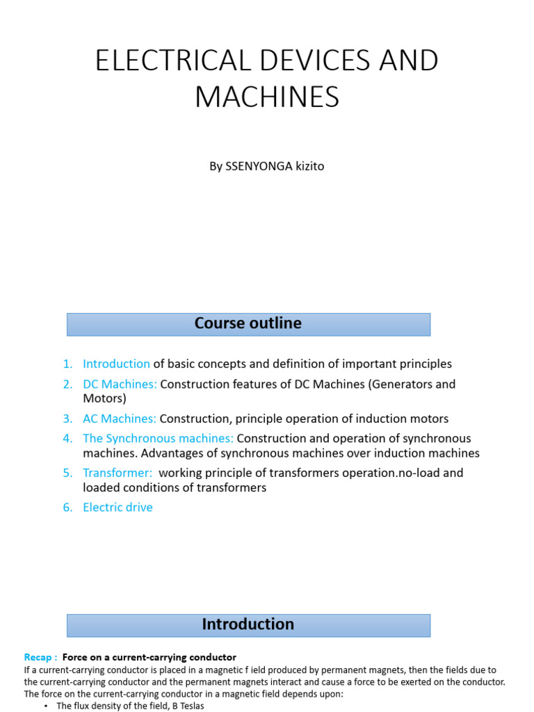 Electrical Machines and Their Principles | PDF | Electromagnetic ...