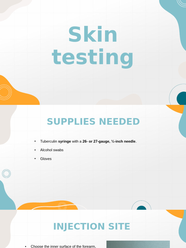 Skin Testing Procedure and Supplies | PDF