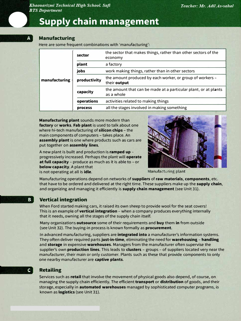 Understanding Manufacturing and Supply Chains | PDF | Warehouse ...