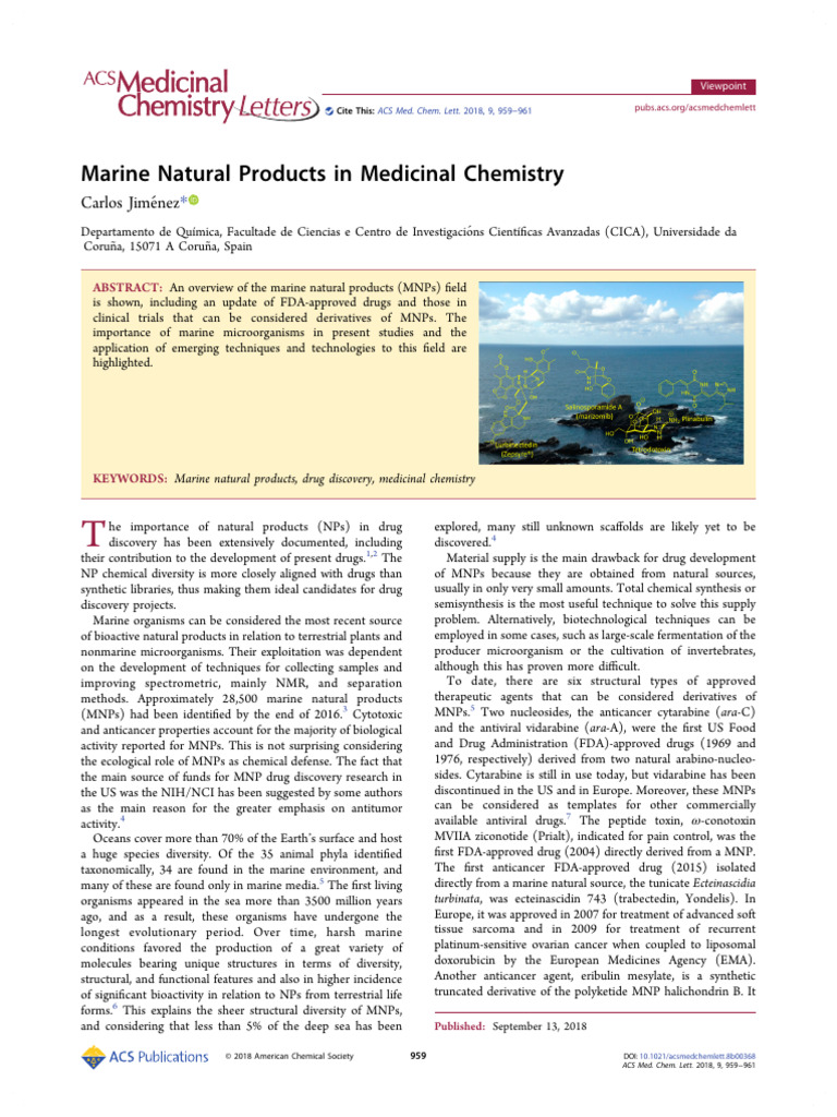 Marine Natural Products in Drug Development | PDF | Natural Products