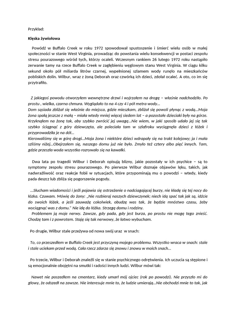 PTSD Przykład Modele | PDF