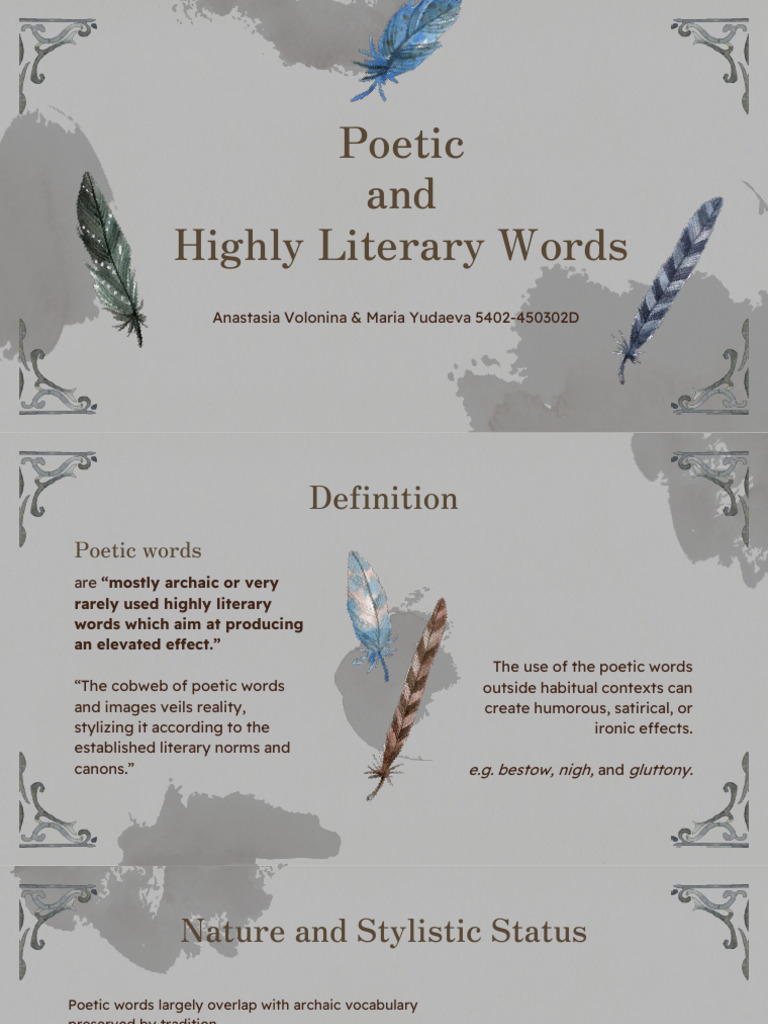 Archaic Words in Poetic Expression | PDF | Poetry