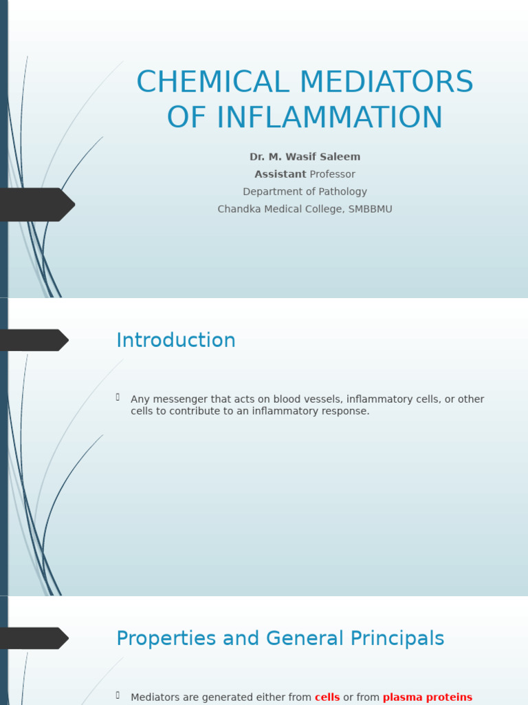 Chemical Mediators of Inflammation | PDF | Cytokine | Interleukin