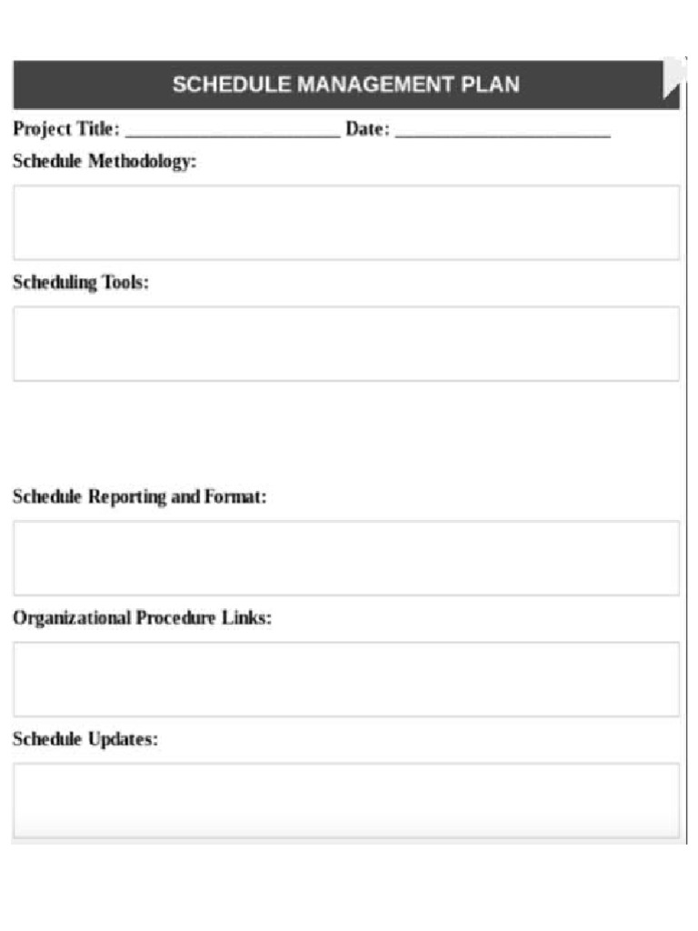 Schedule Management Plan - Template | PDF