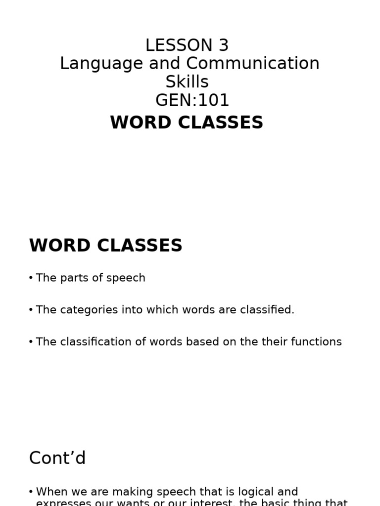 Understanding Word Classes in English | PDF | Verb | Adjective