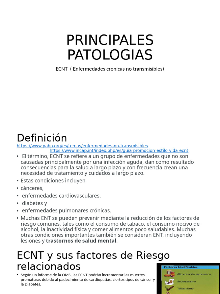Patologías de ECNT y sus Riesgos | PDF | Diabetes | Hipertensión