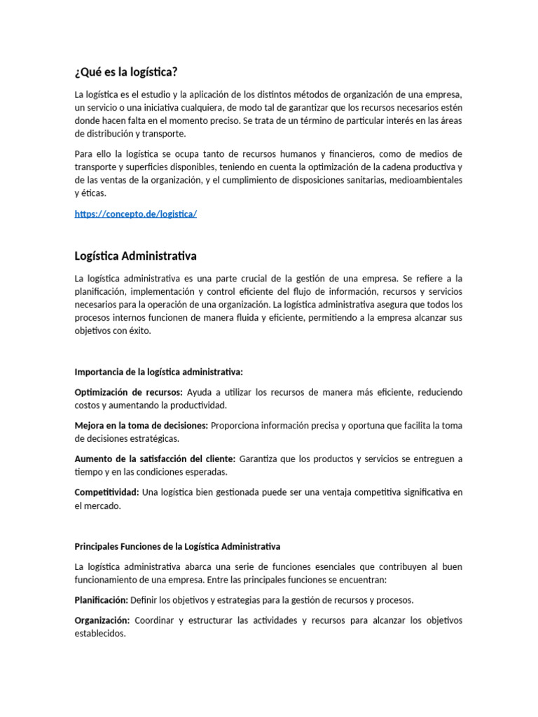 Guía completa sobre logística empresarial | PDF | Logística | Internet ...
