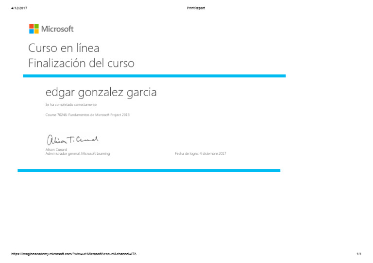Finalización del curso Microsoft Project 2013 | PDF