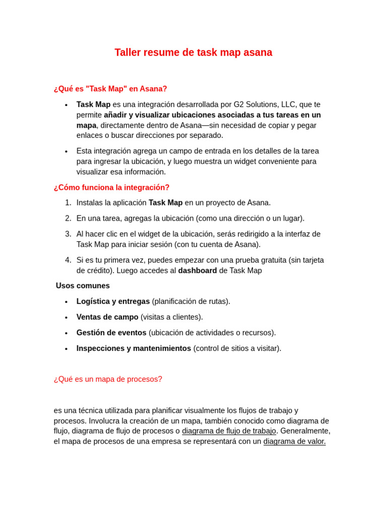 Taller Resume de Task Map Asana - Martin | PDF | Planificación ...