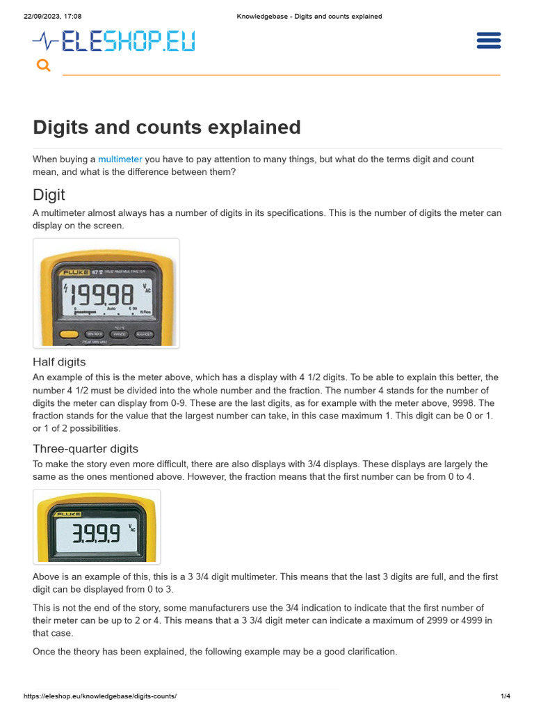Knowledgebase - Digits and Counts Explained | PDF