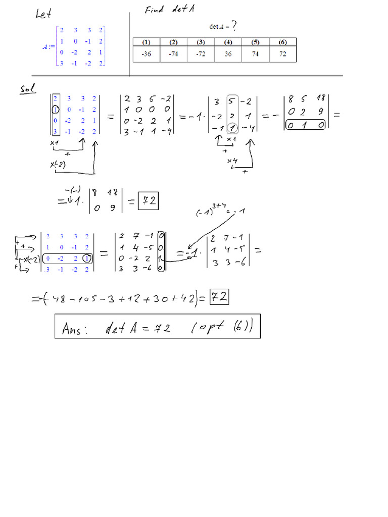 Determinant 4x4 Example | PDF