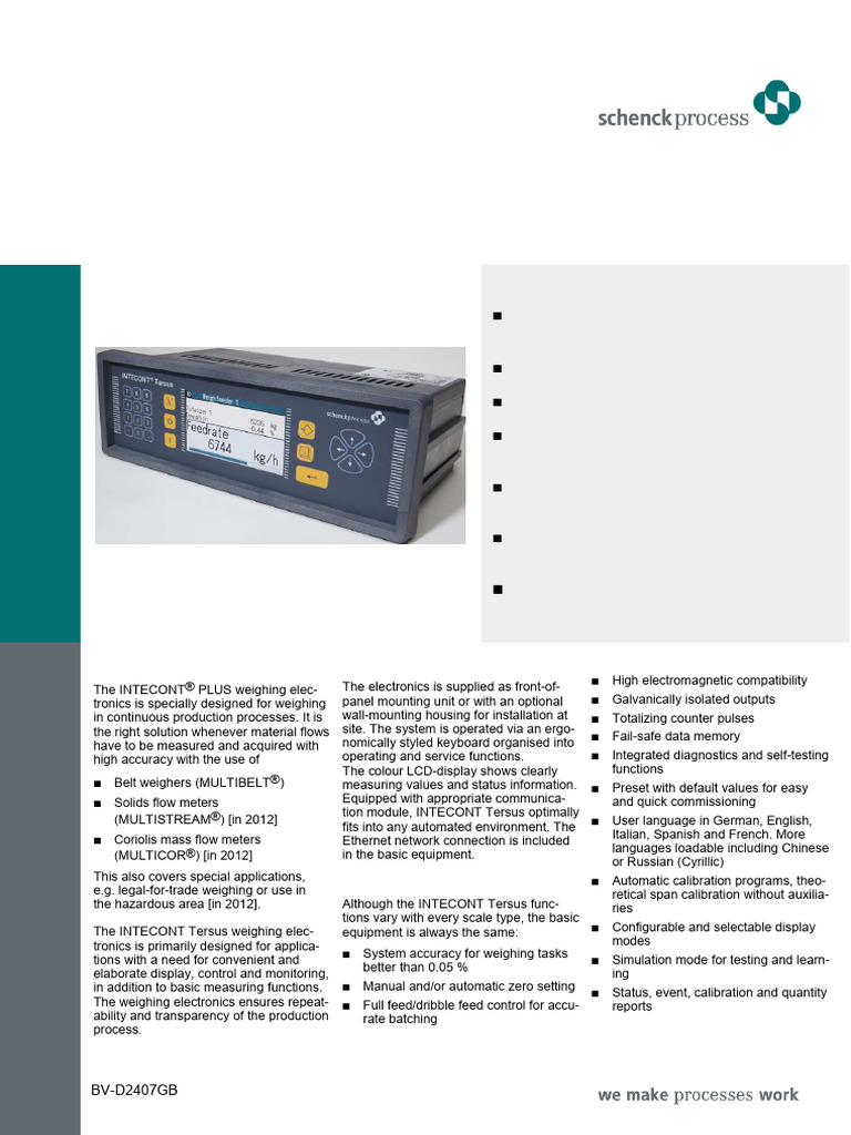 INTECONT Tersus Calibration Overview | PDF | Flow Measurement | Calibration